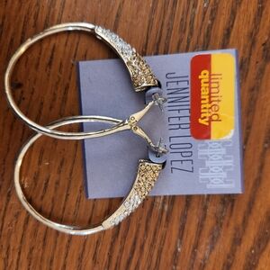 Jennifer Lopez Gold and Silver Hoop Earrings